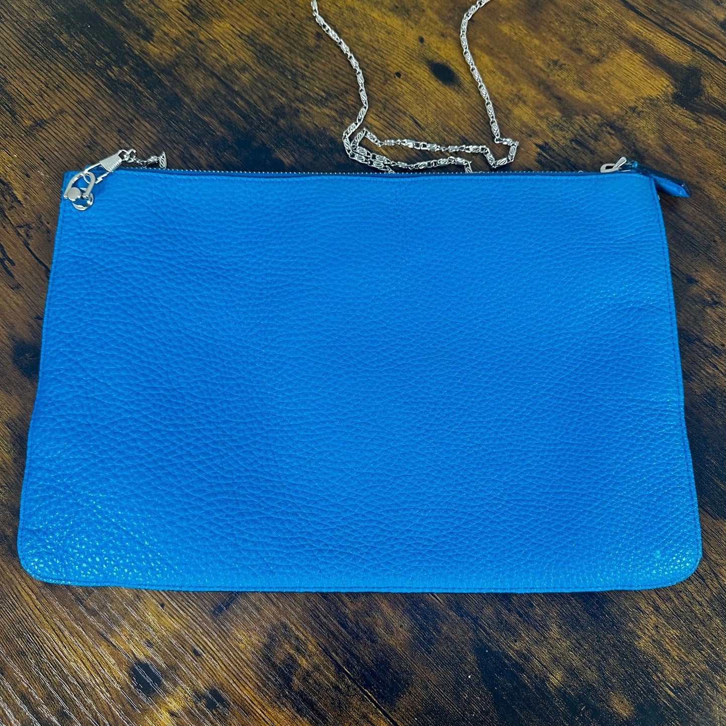 Fendi Selleria Blue Leather Clutch Bag