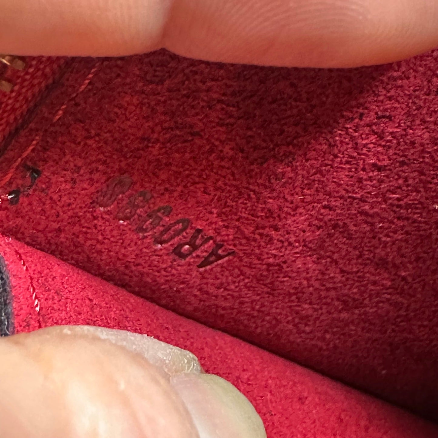 Authentic Louis Vuitton Red Epi Leather Accessories Pochette Bag Vintage