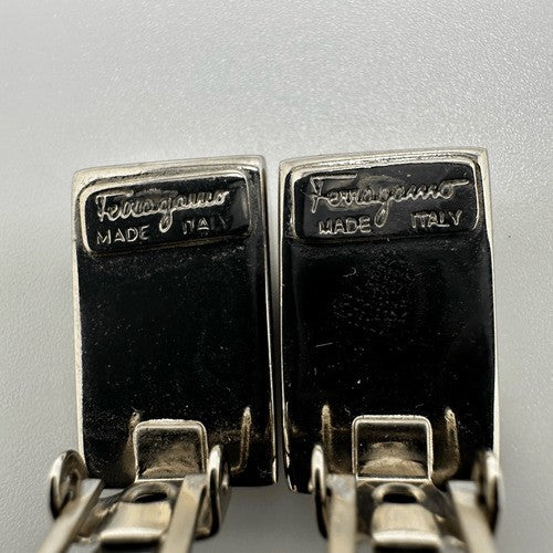 Salvatore Ferragamo Silver Tone Clip On Earrings Made in Italy