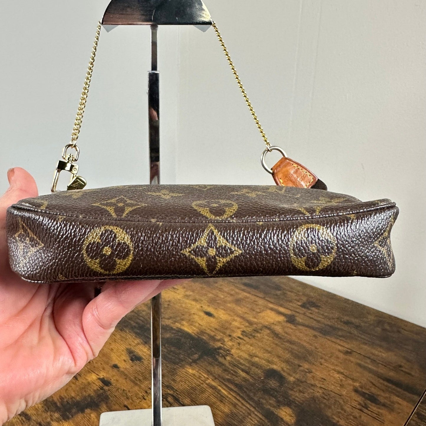 Louis Vuitton Monogram Canvas Pochette Mini Bag Vintage Authentic