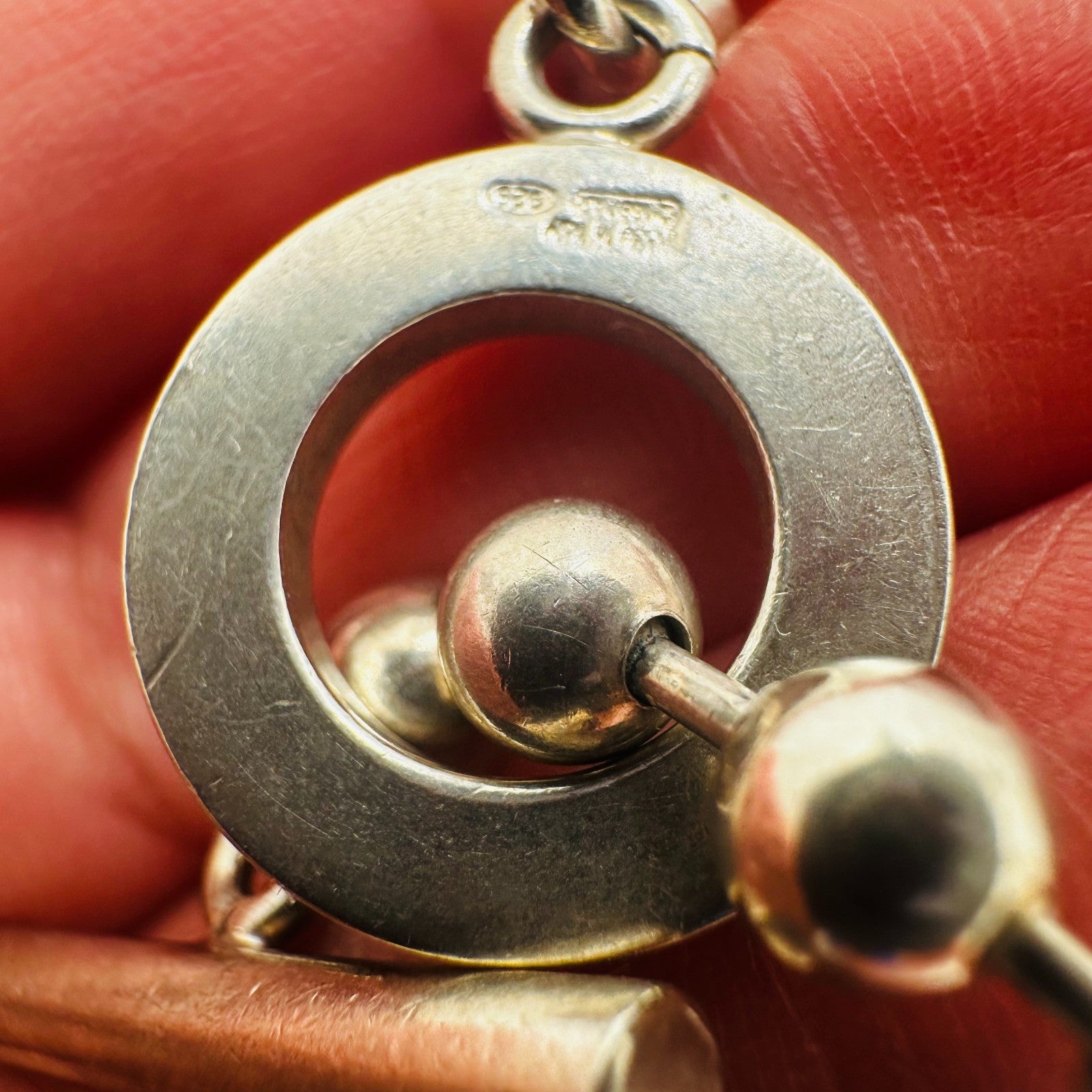 Gucci Silver Ball Chain Toggle Bracelet Sterling Silver Beaded Italian Fine Jewe