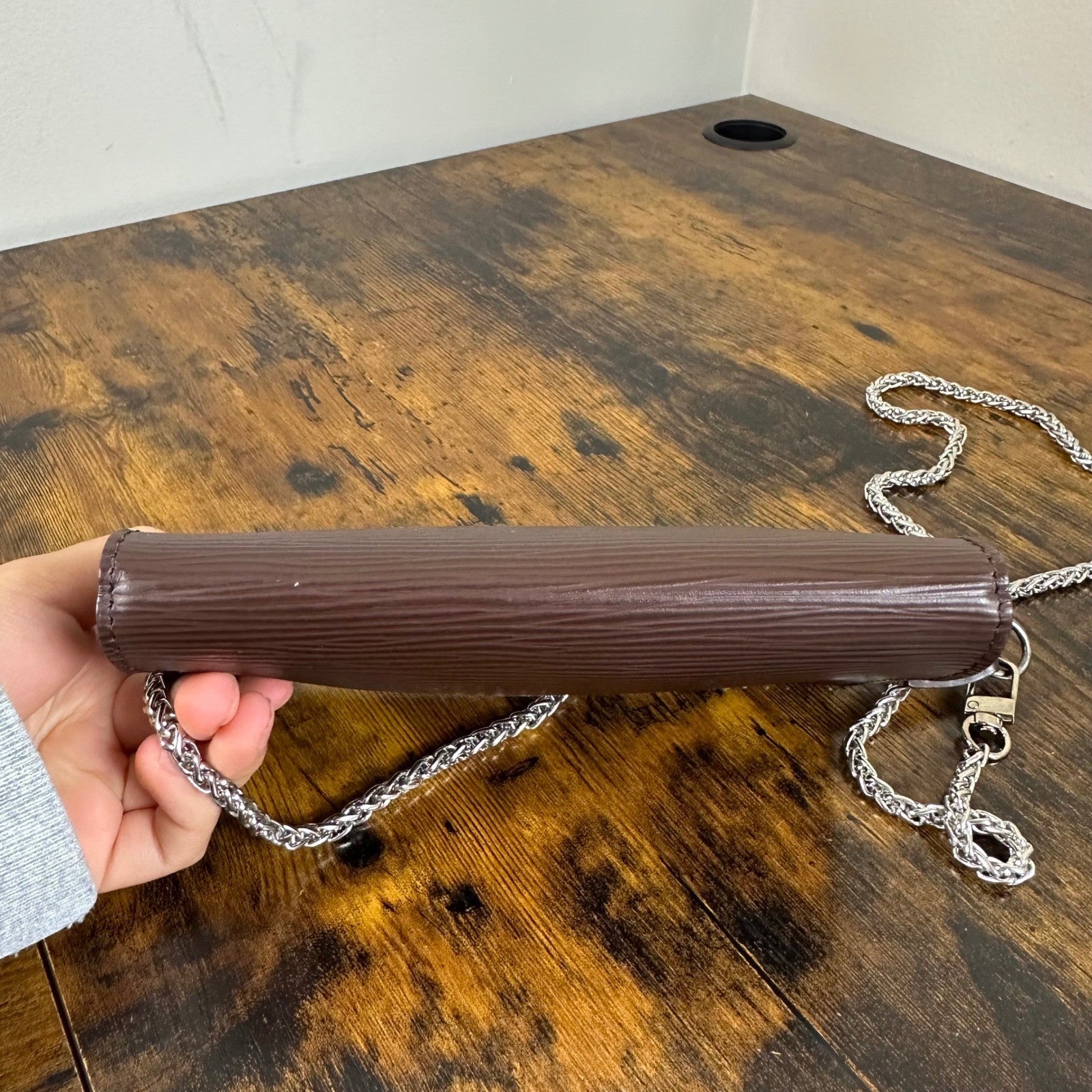 Louis Vuitton Epi Leather Bucket Accessories Pochette Brown Authentic France