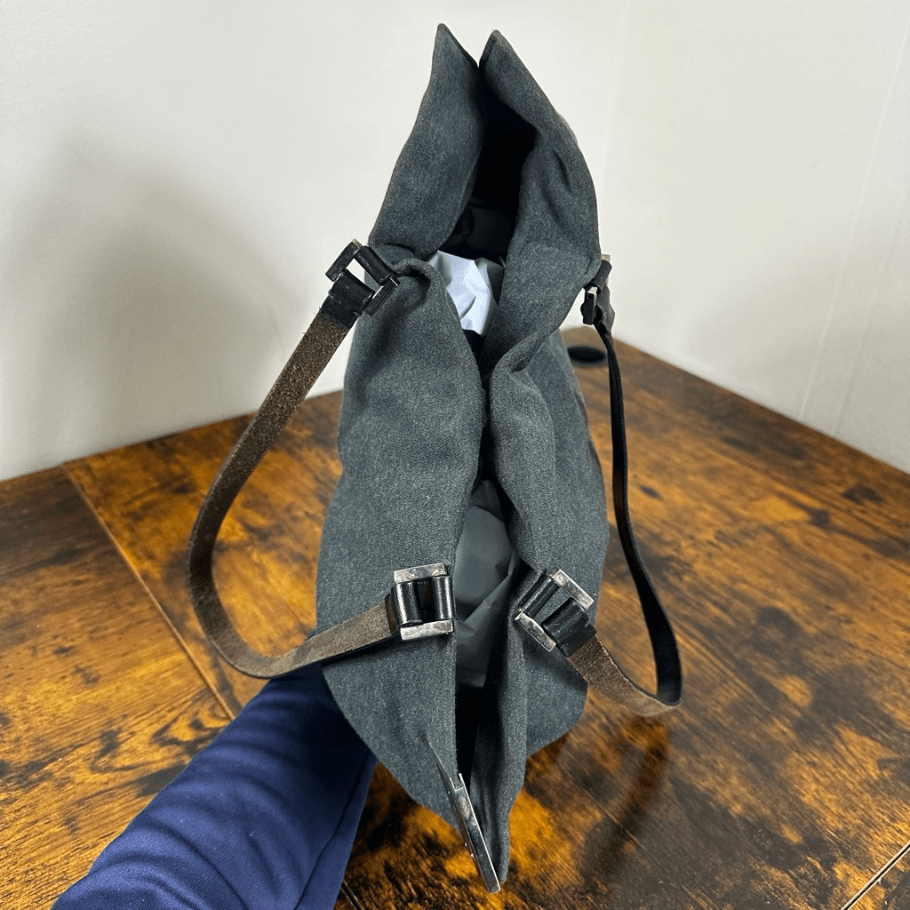 FENDI FF Vintage Jersey Tote Bag Gray