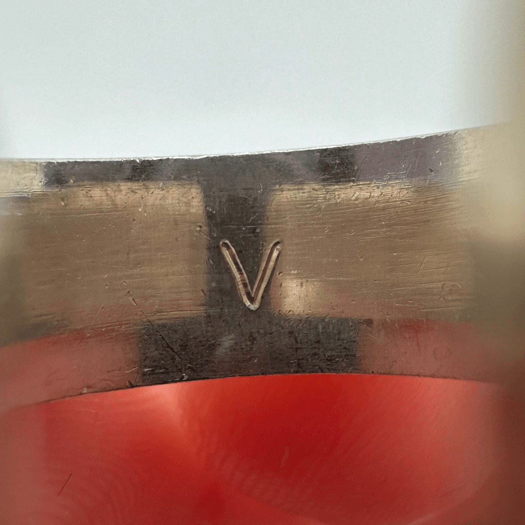 Valentino Garavani Sterling Silver Logo Ring Size 5