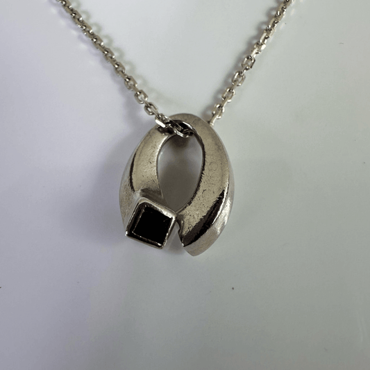 Gucci Purple Stone Pendant Necklace Sterling Silver Vintage