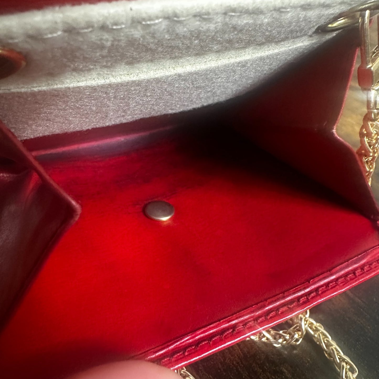 Louis Vuitton Red Epi Leather Vintage Wallet Padlock Gold Hardware Women