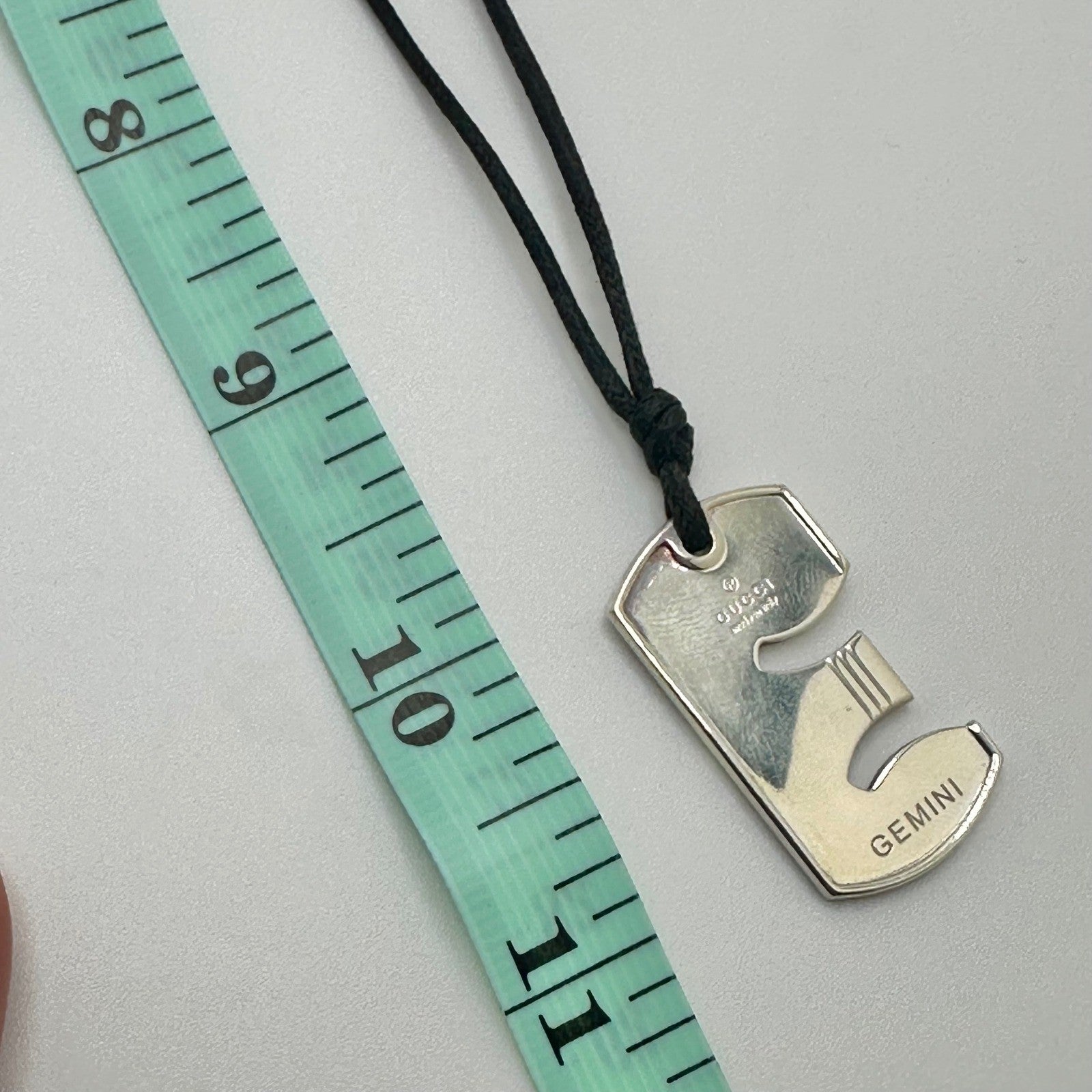 Gucci Dog Tag Keychain Key Ring Sterling Silver 925 Bead Chain Made in Italy