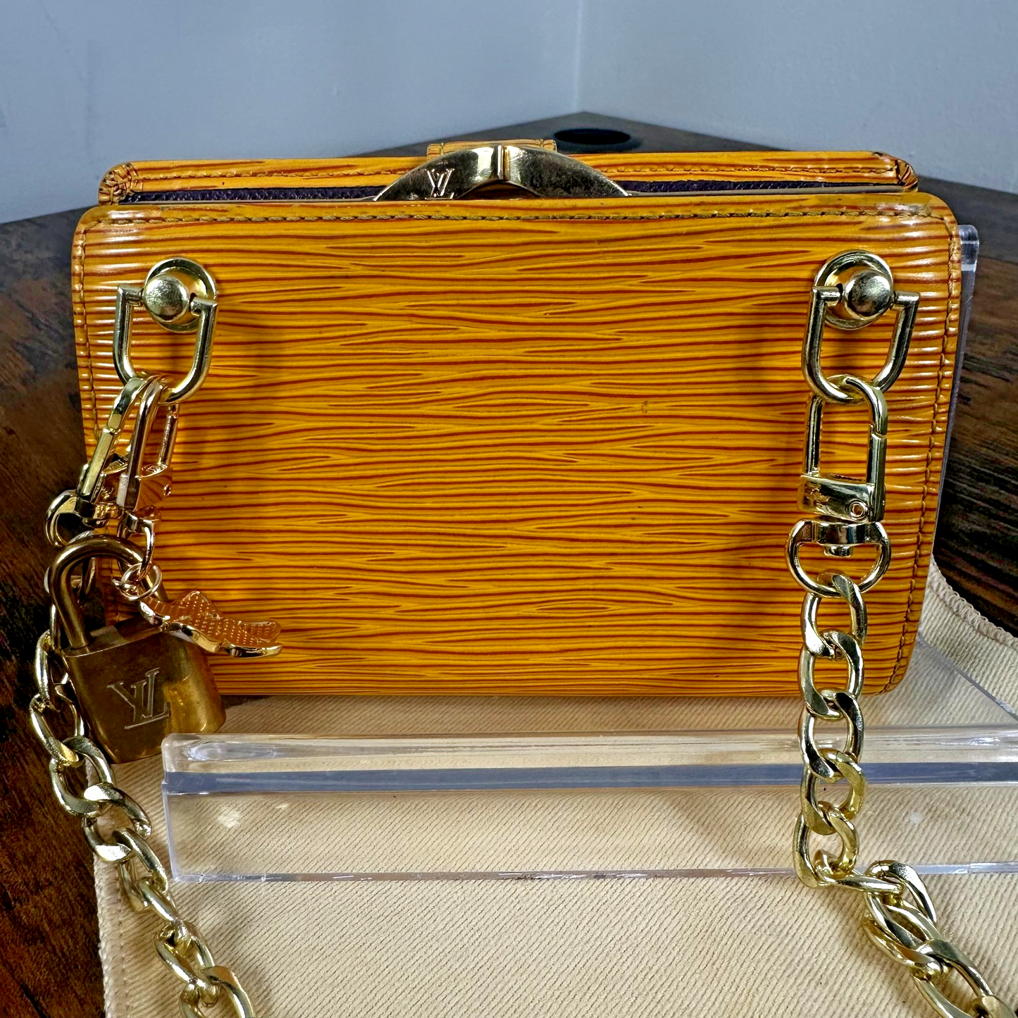 Louis Vuitton Vintage Yellow Epi Leather Compact Wallet