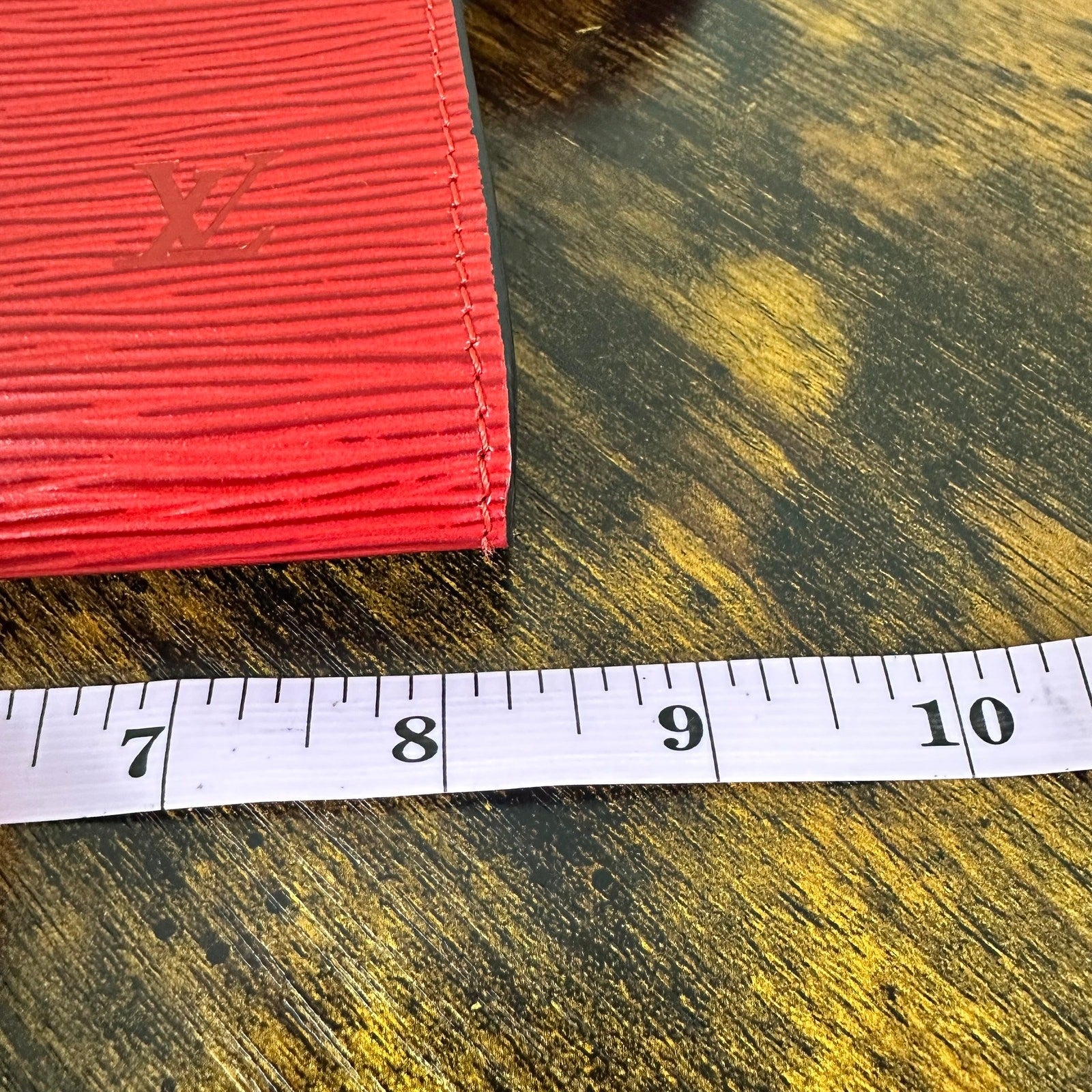 Authentic Louis Vuitton Red Epi Leather Accessories Pochette Bag Vintage