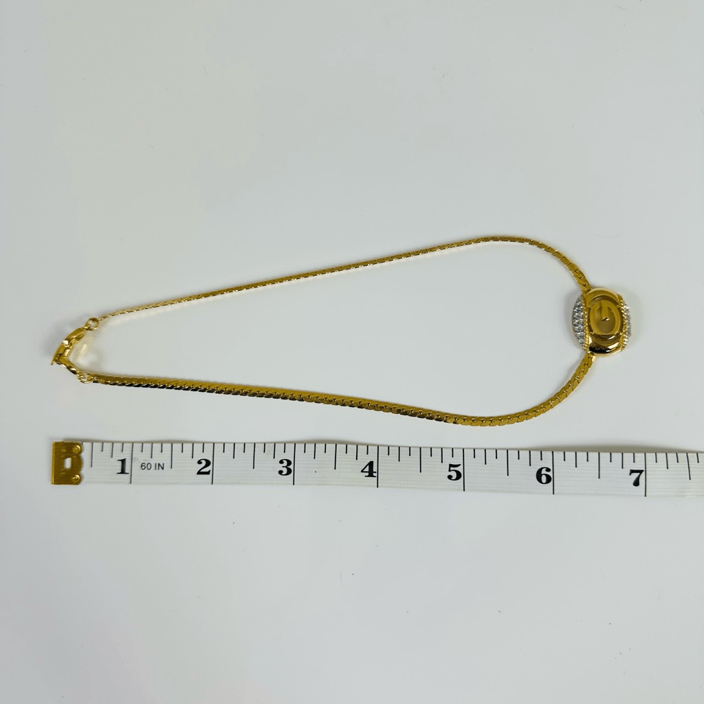 Givenchy Vintage G Logo Gold Tone Snake Chain Choker Necklace 13”