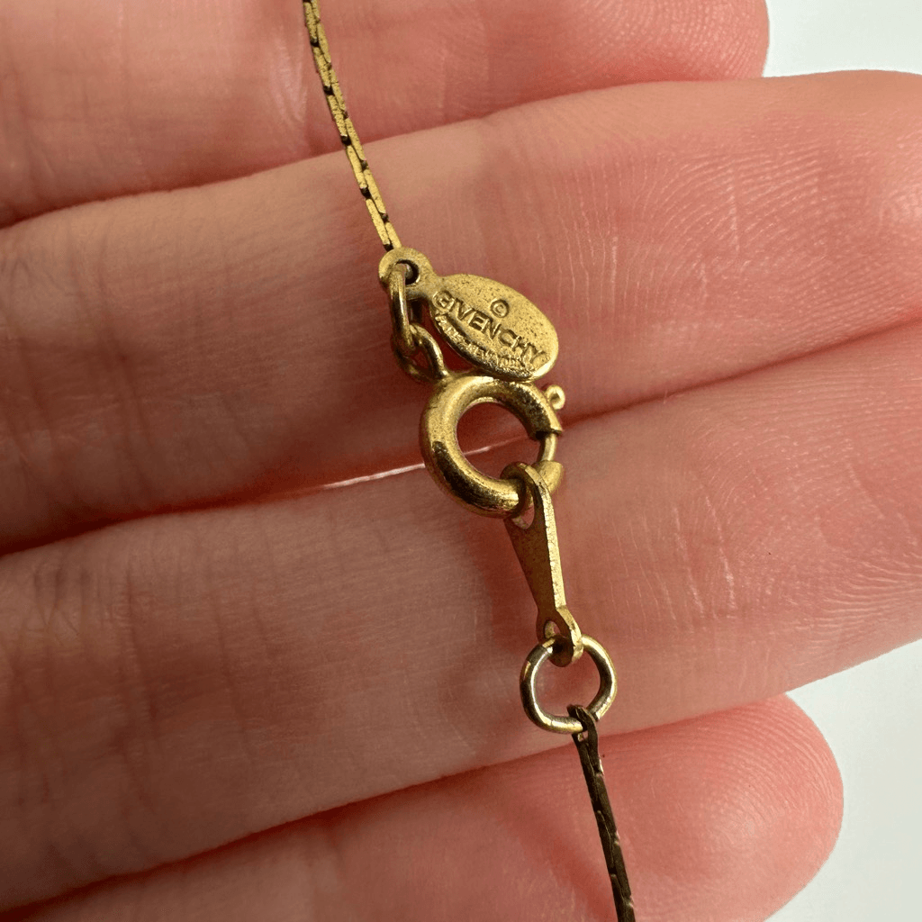 Givenchy Vintage Gold Tone Pendant Necklace