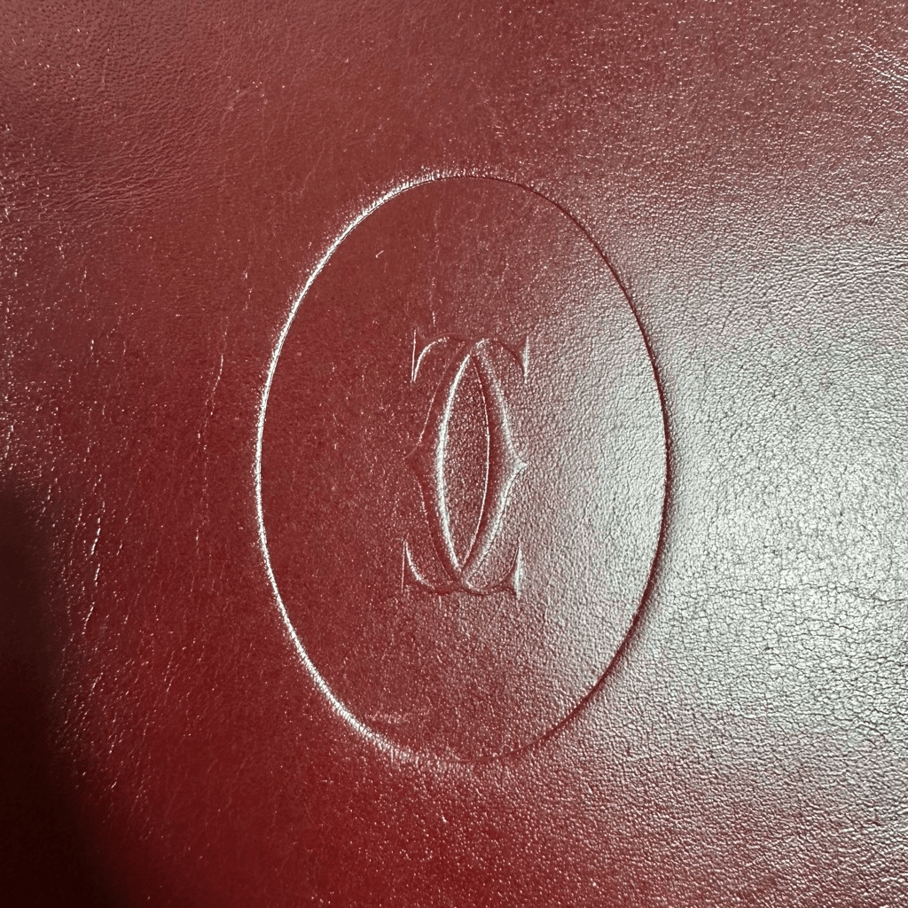 Cartier Vintage Bordeaux Leather Long Bifold Vertical Wallet