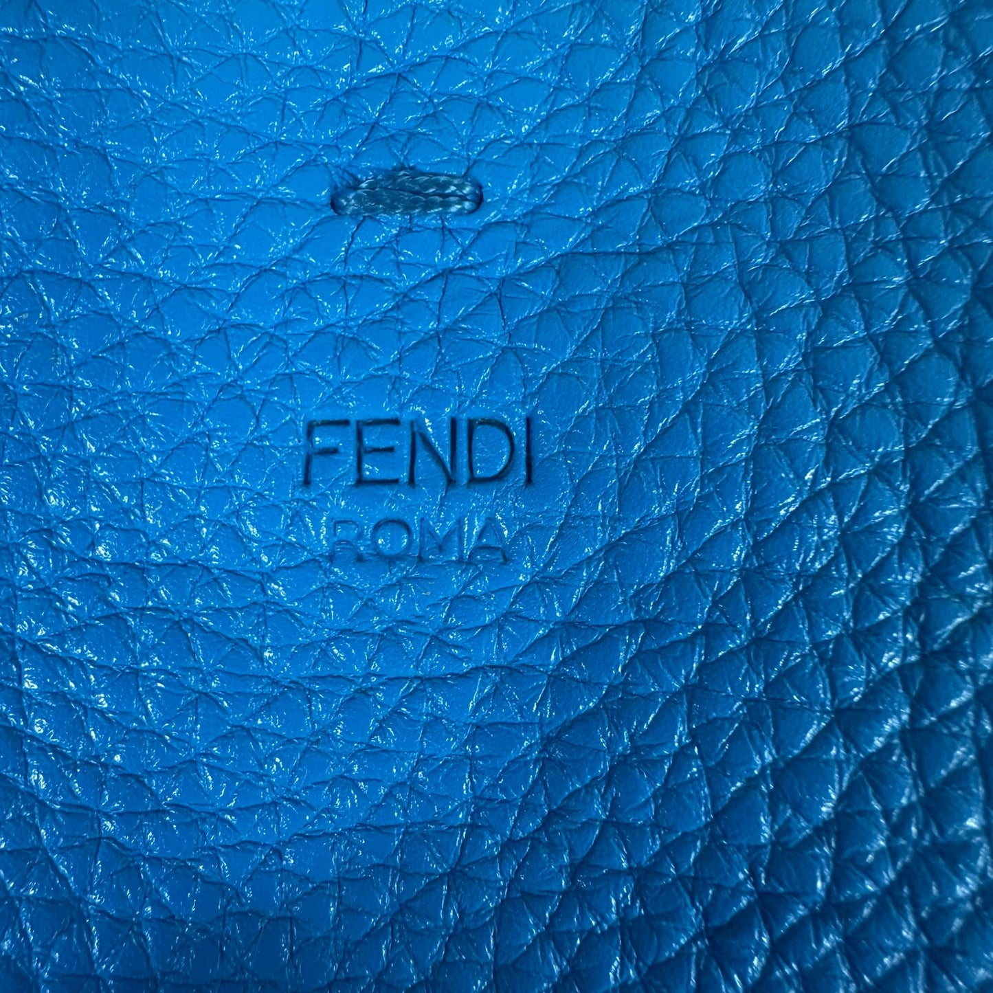Fendi Selleria Blue Leather Clutch Bag