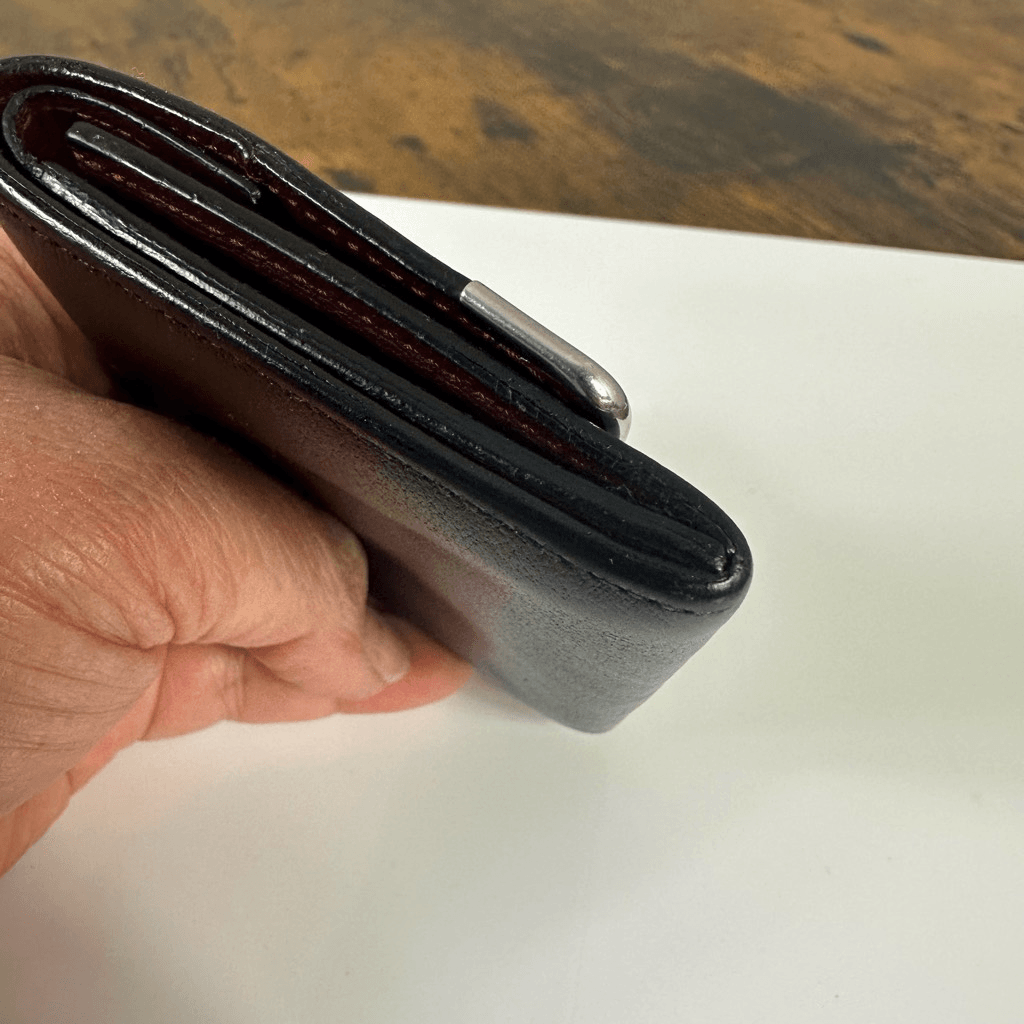 Cartier Vintage Black Leather Coin Purse Case