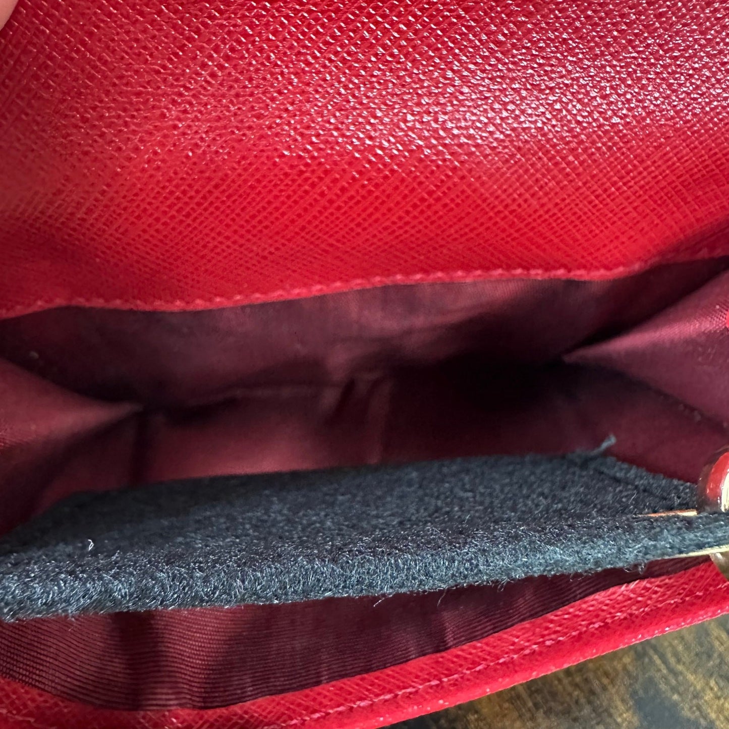 Rare Salvatore Ferragamo "Love" Compact Wallet Red Leather