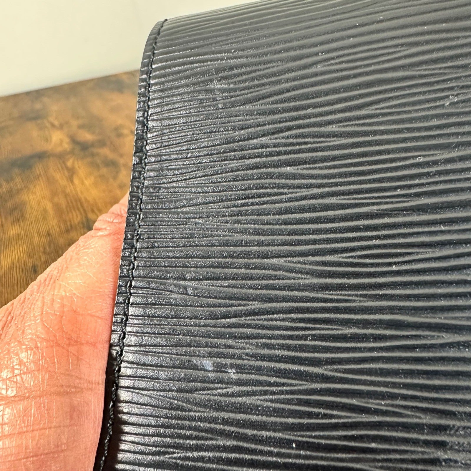 Louis Vuitton Epi Leather Belt Waist Bag Black Gold Chain Shoulder Bag