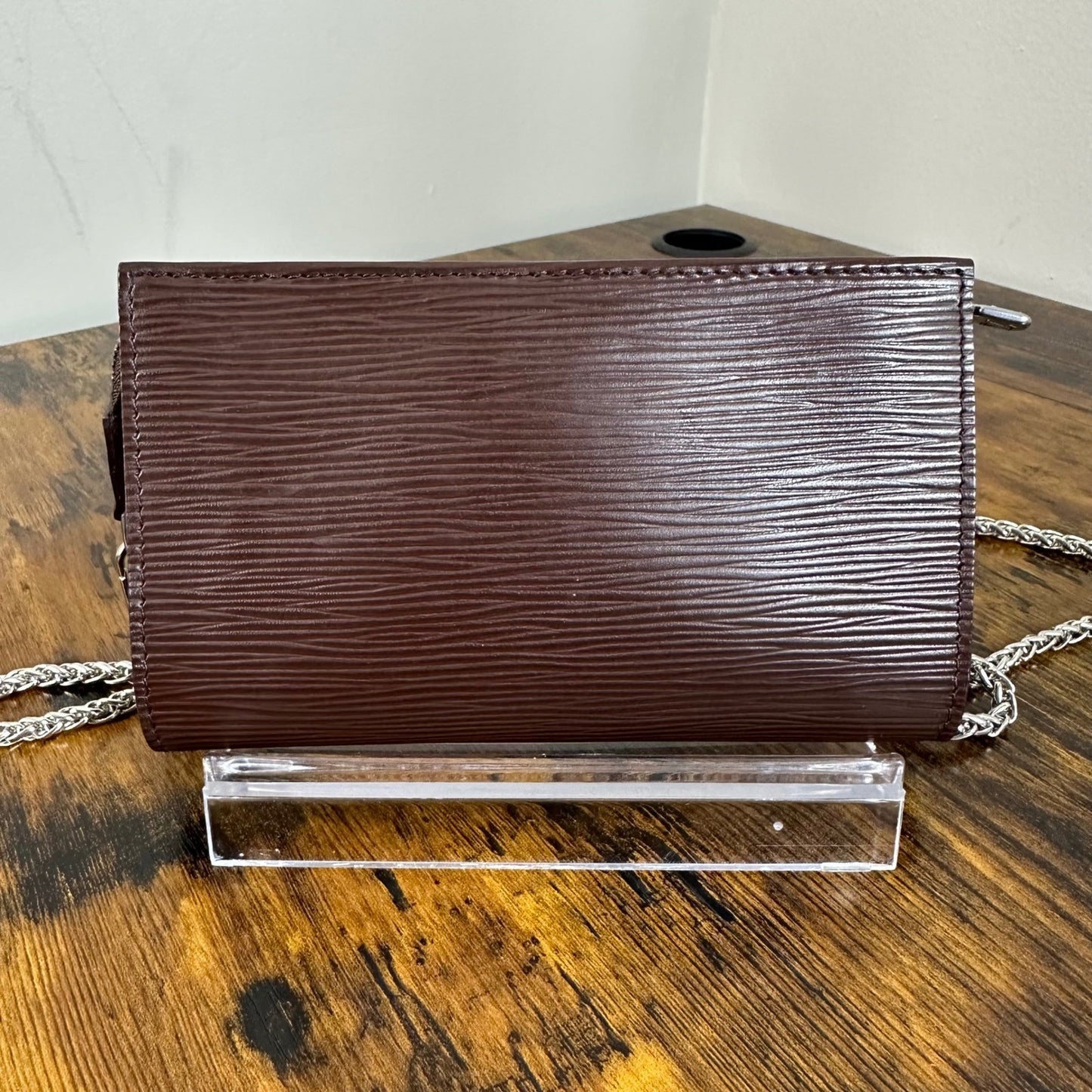 Louis Vuitton Epi Leather Bucket Accessories Pochette Brown Authentic France