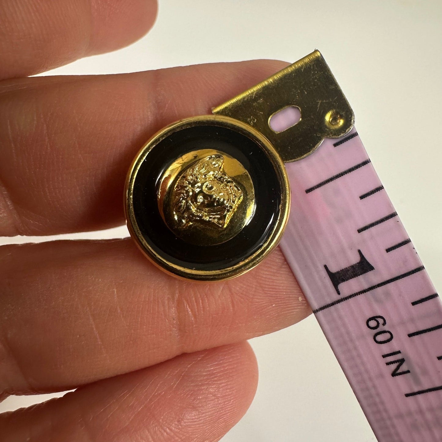 Gianni Versace La Medusa Gold Tone Enamel Cufflinks Authentic