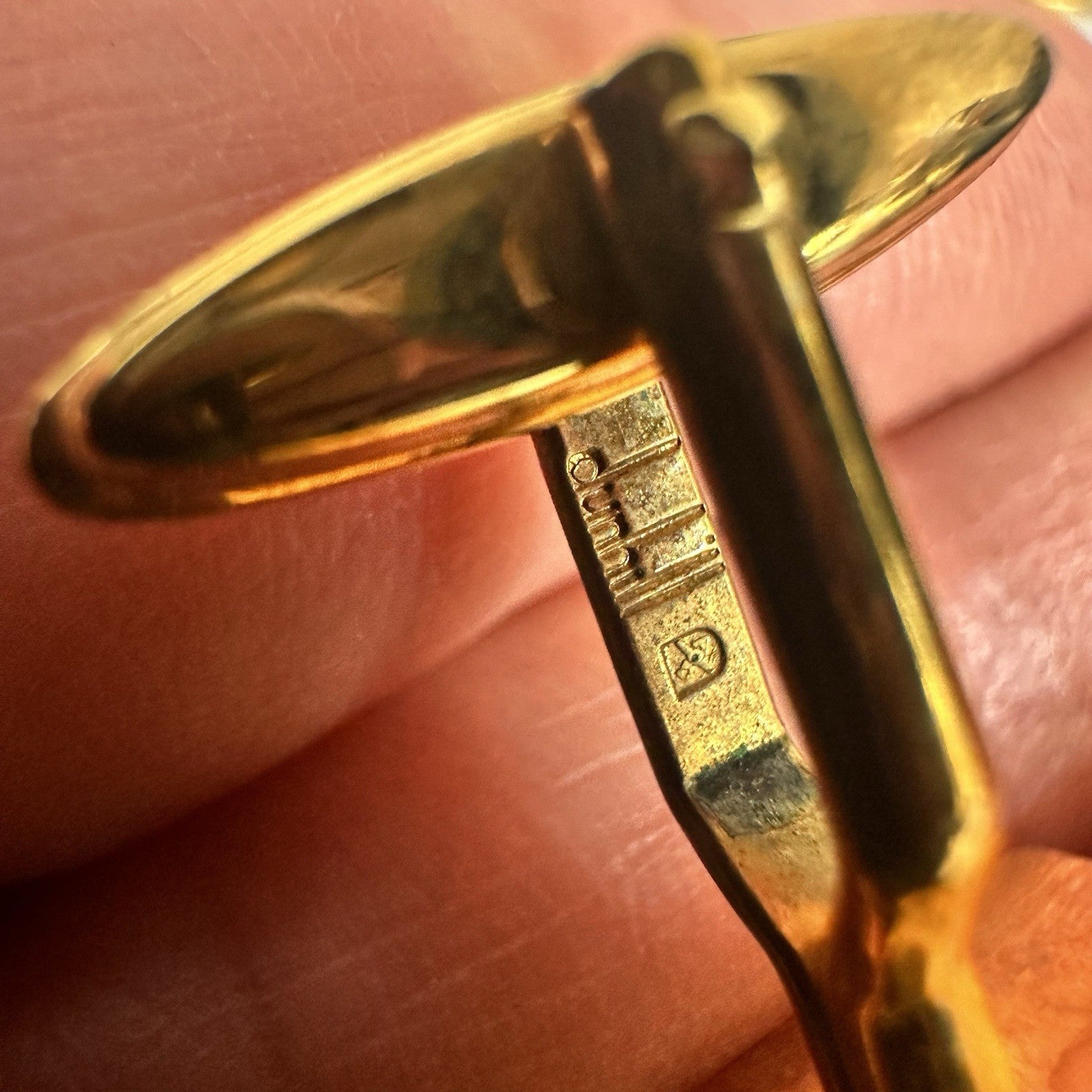 Dunhill Vintage Gold Plated Cufflinks & Tie Clip Set With Box