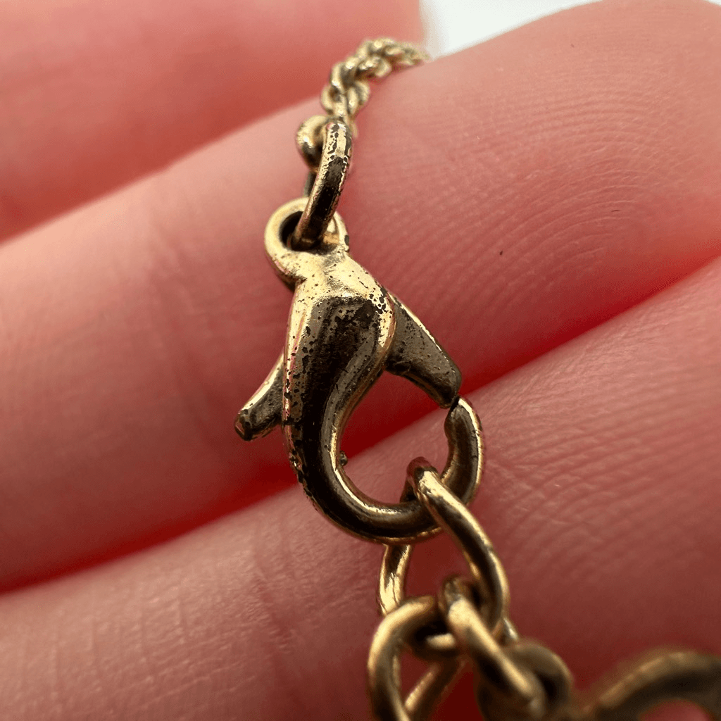 Christian Dior CD Logo Vintage Gold Tone Necklace