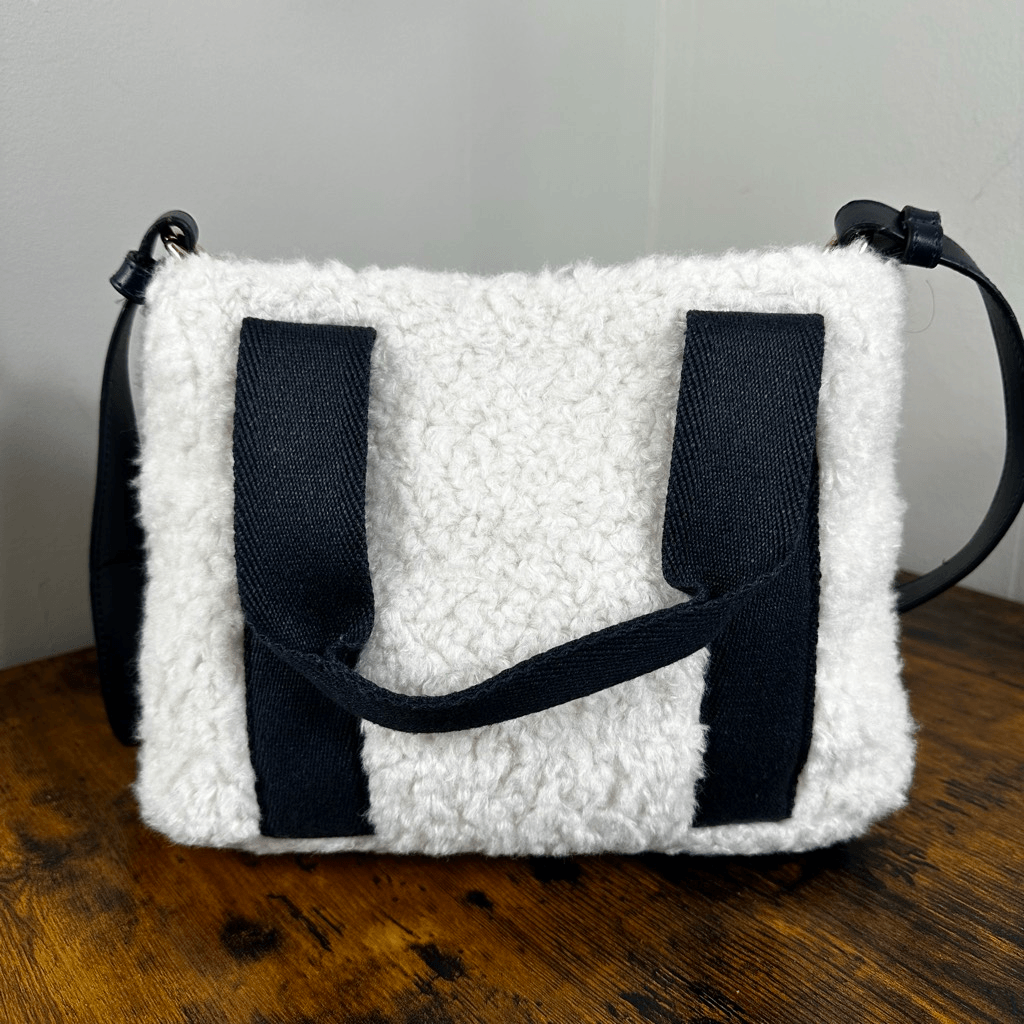 Chloe Woody Faux Shearling Fur Tote Bag 2-Way Small Size