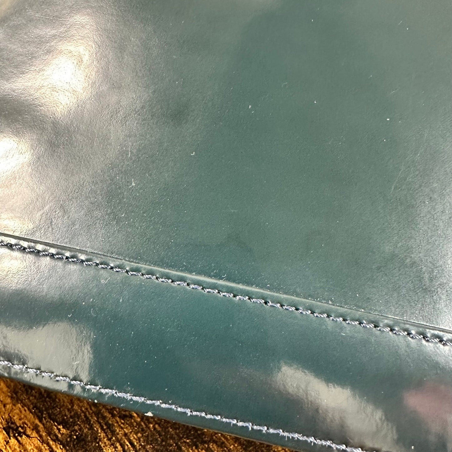 Gianni Versace Medusa Teal Patent Leather Shoulder Bag Vintage Authentic