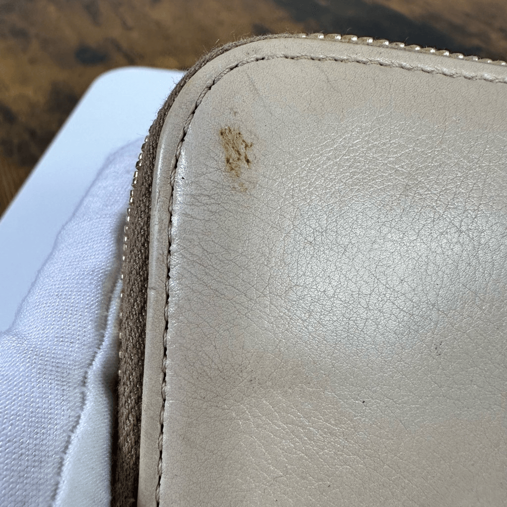 Prada Ribbon Beige Long Zippy Wallet Full Zip Leather