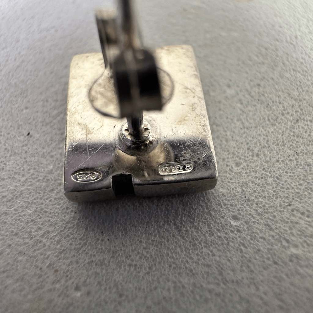 Gucci Vintage G Logo Sterling Silver Pierced Earrings