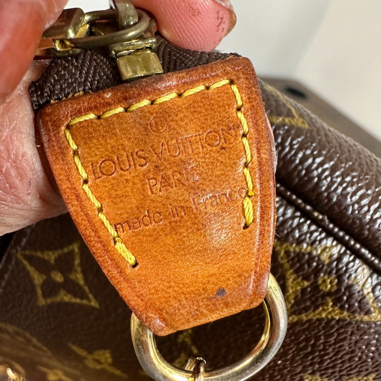 Louis Vuitton Monogram Canvas Pochette Mini Bag Vintage Authentic