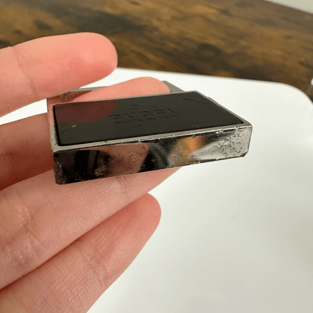 Gucci Silver Tone Bag Charm Key Ring