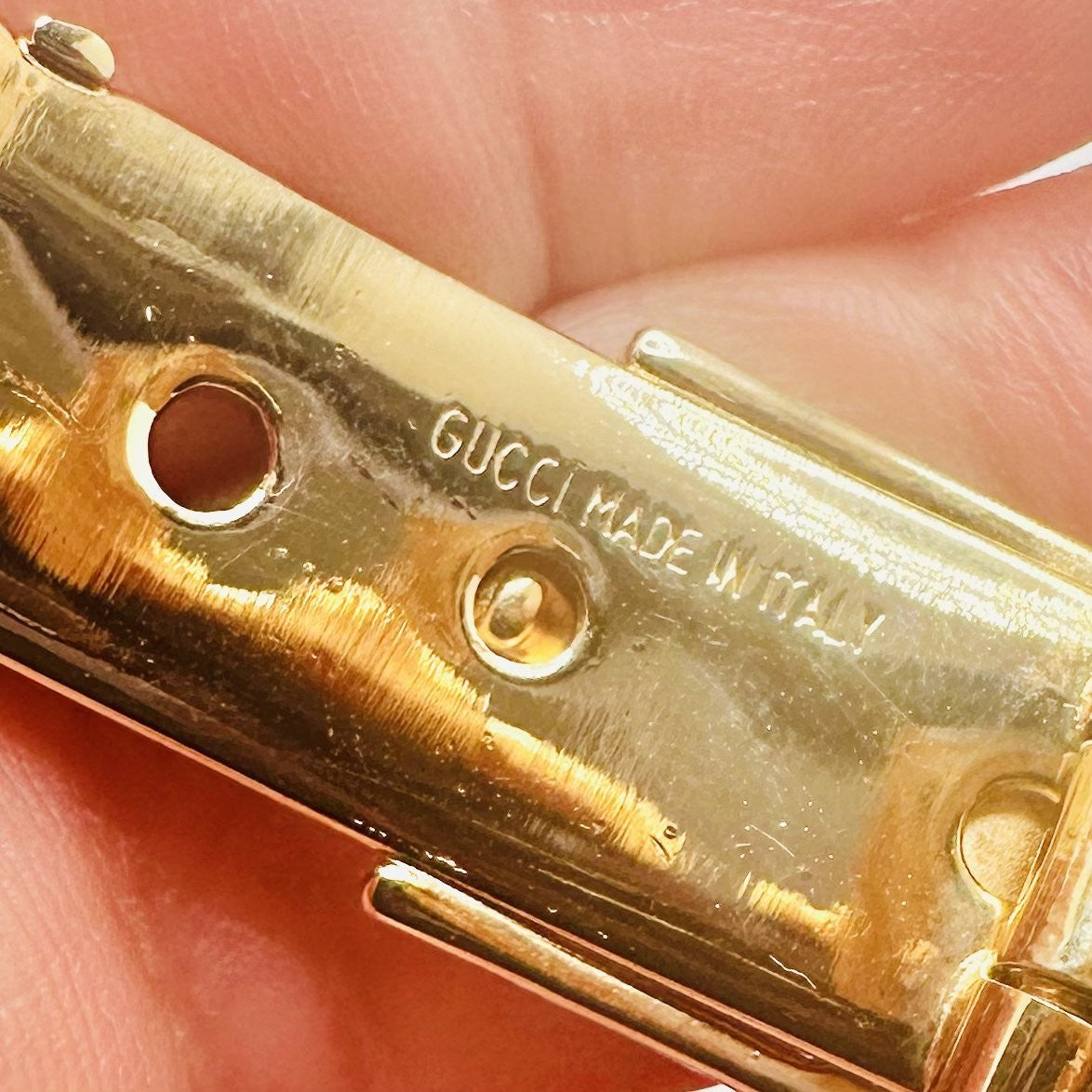 Gucci Brown Gold Belt Motif Leather Fashion Bracelet Jewelry Italian Designer