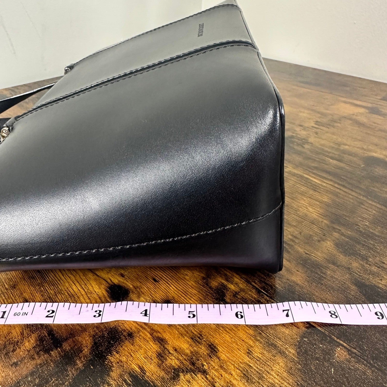 Burberry Black Leather Tote Bag Classic Nova Check Lining