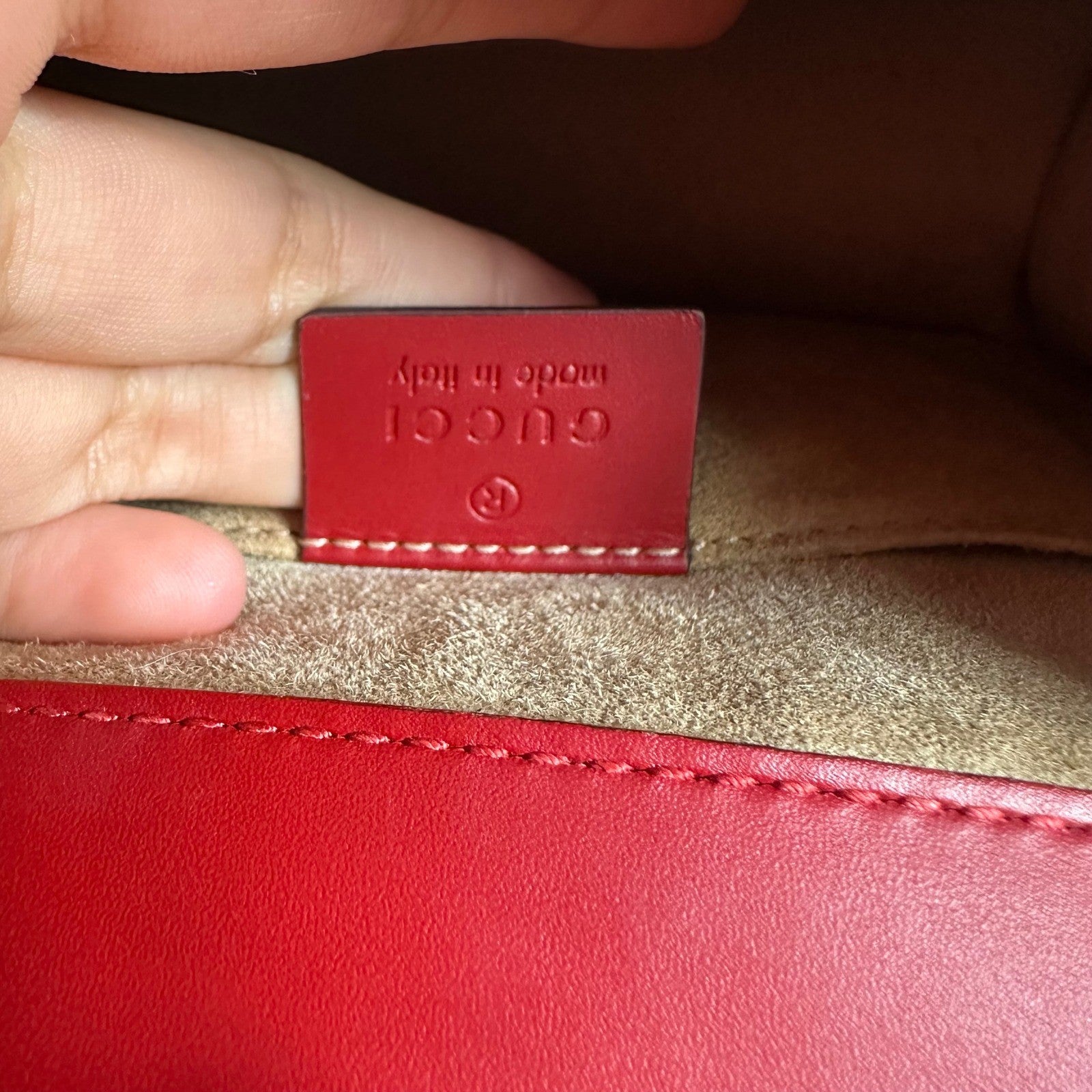 Gucci Sylvie Red Leather Chain Shoulder Bag Mini