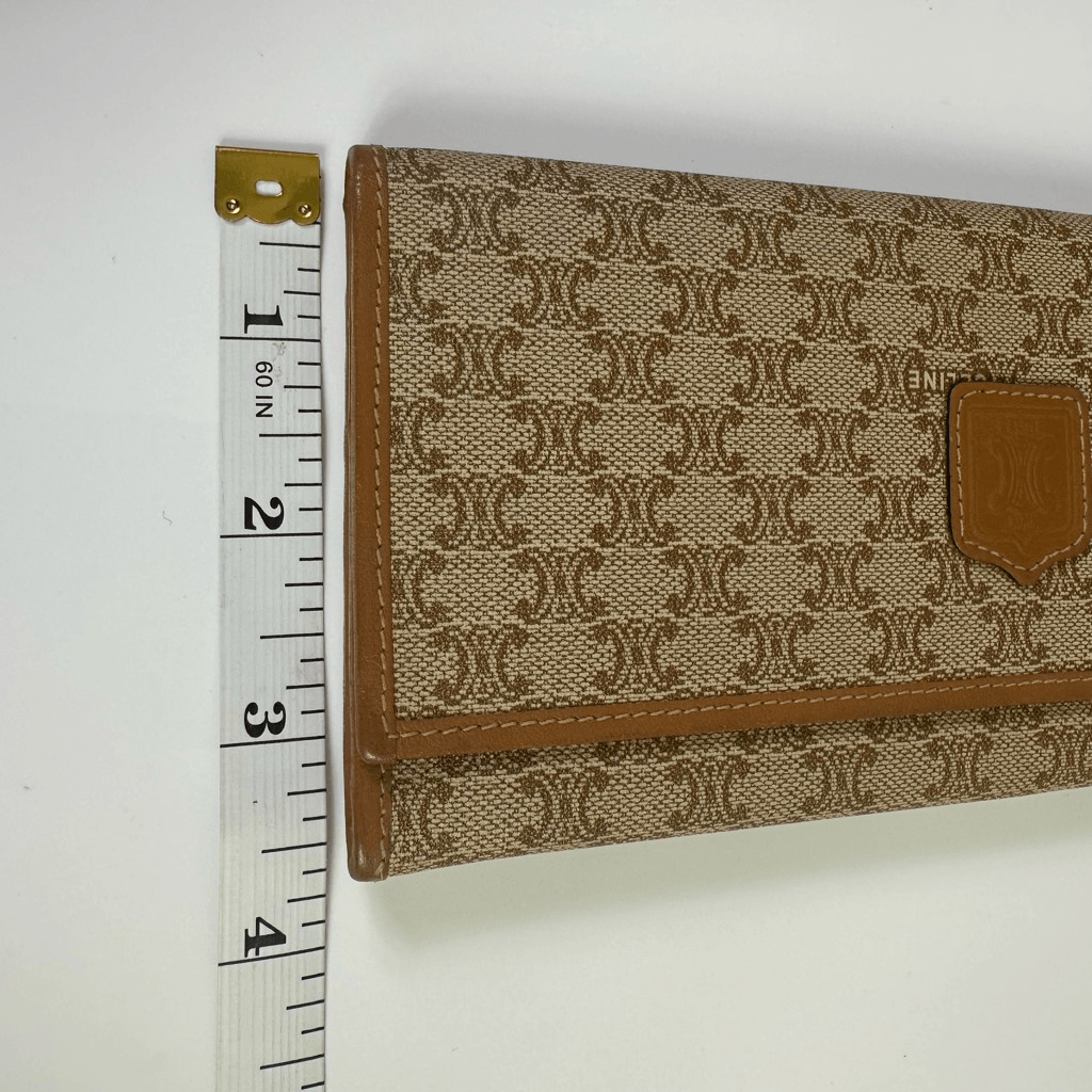Celine Macadam Vintage Bifold Wallet Brown Tan