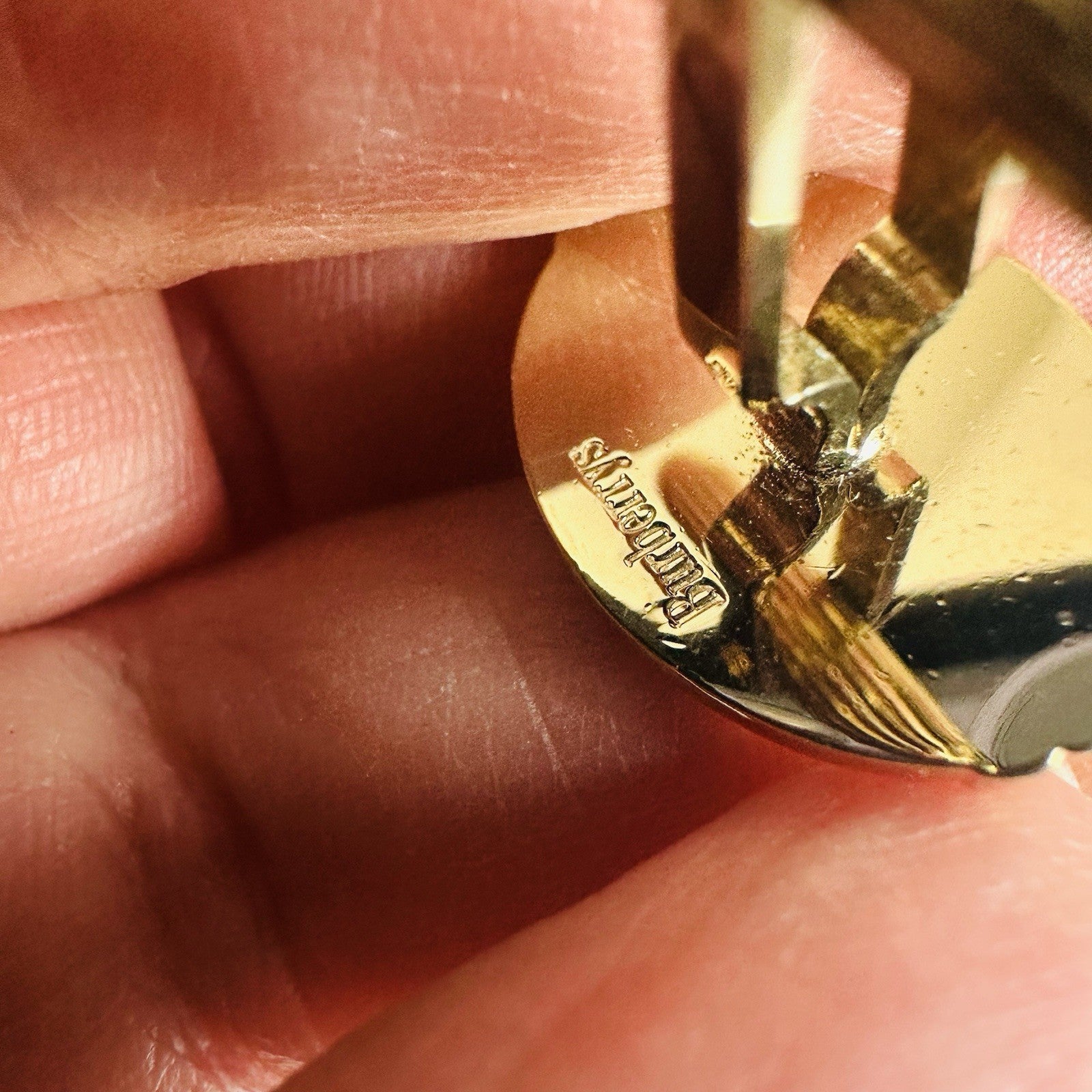 Burberry Knight Vintage Two Tone Gold Silver Cufflinks Authentic 