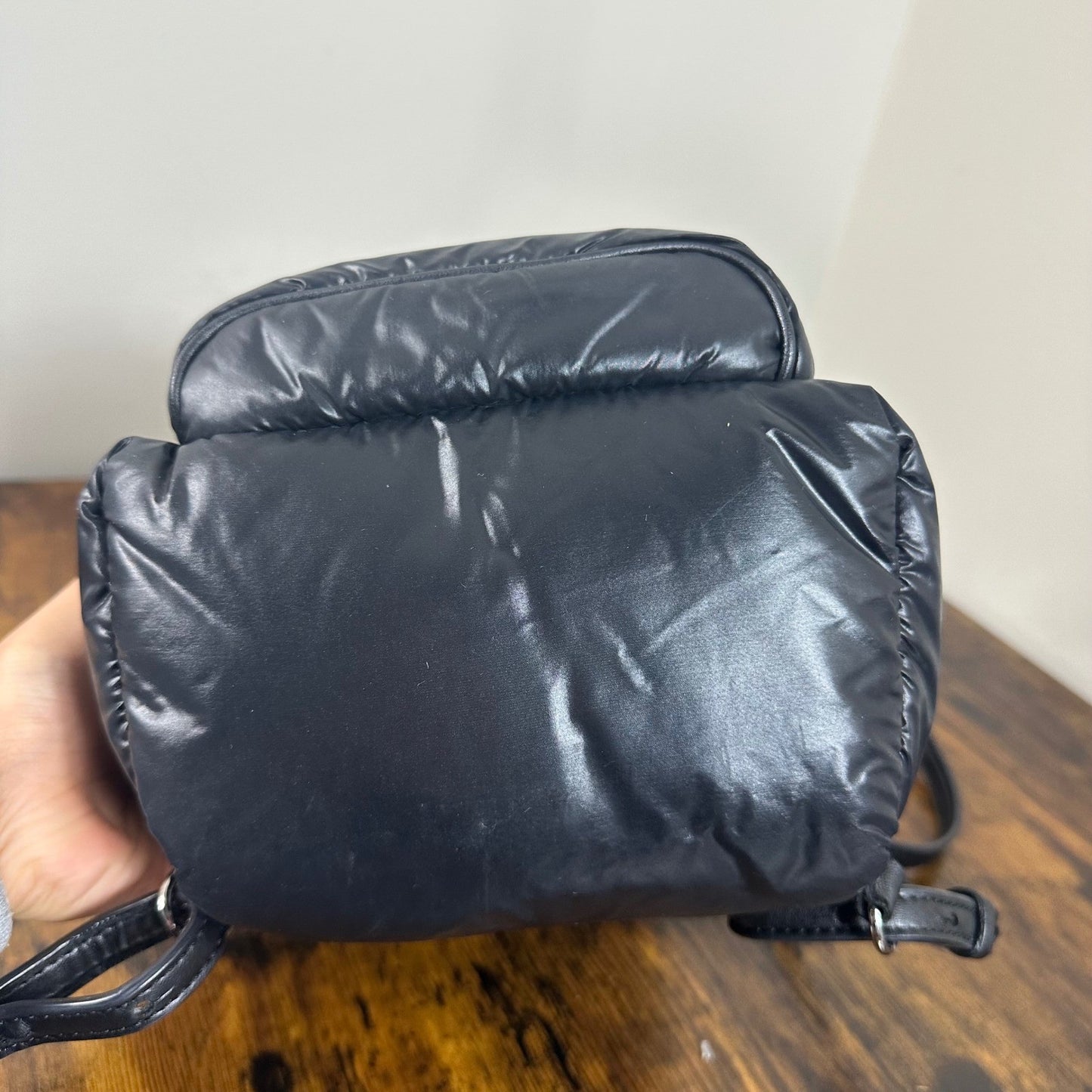 Stella McCartney Black Padded Star Mini Backpack Chain Detail Italy