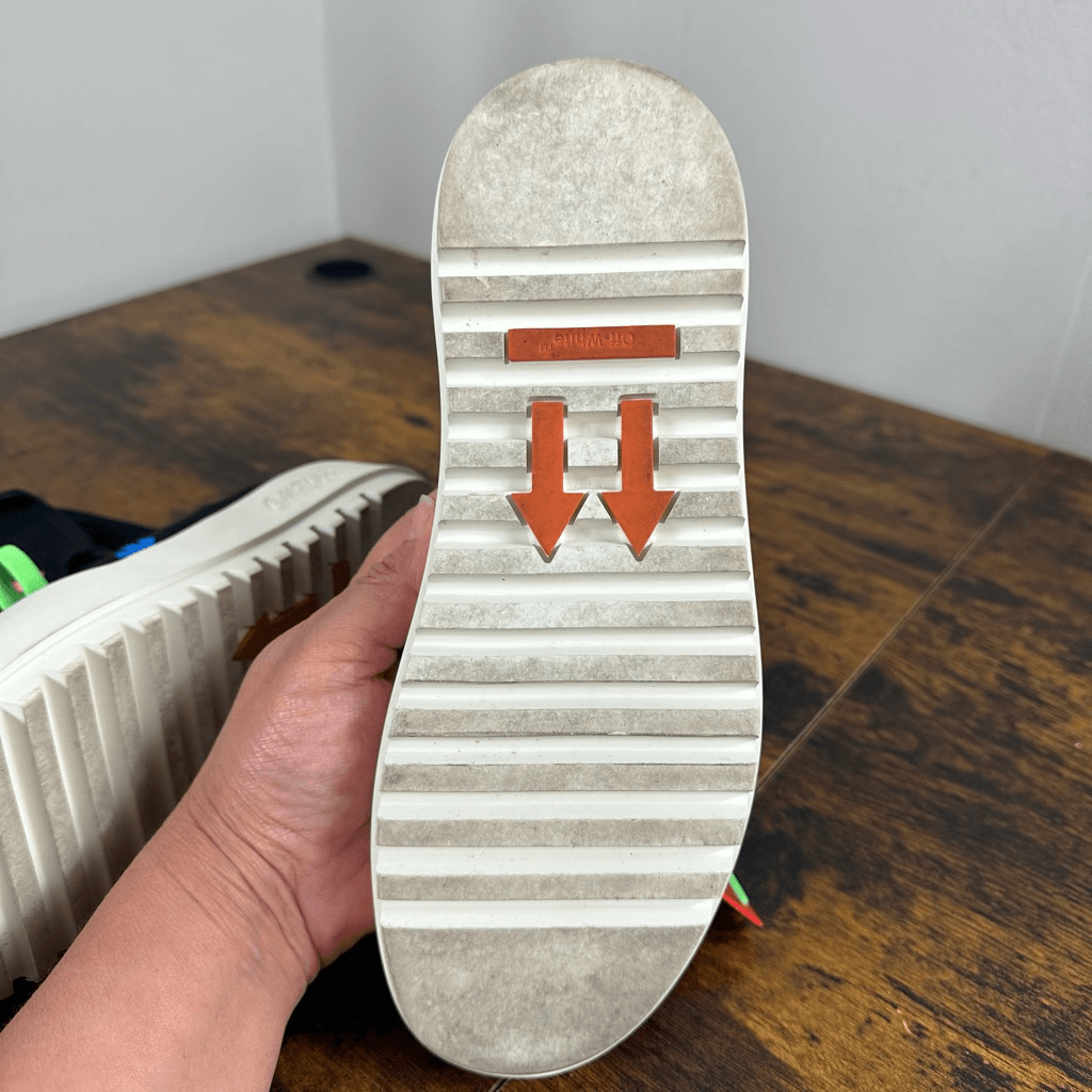 Off White Virgil Abloh Moto Wrap Neoprene High Top Sneakers Women Sz 38/8 US AUT