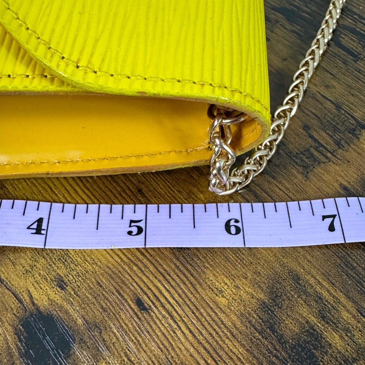 Louis Vuitton Epi Leather Art Deco Clutch Bag Yellow Vintage Authentic