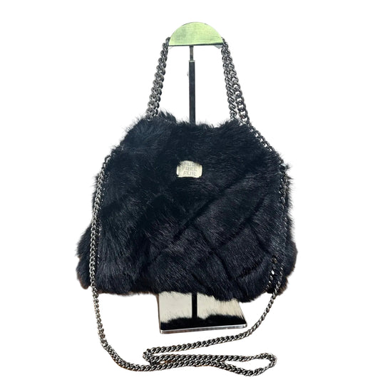 Stella McCartney Fur Free Fur Black Quilted Chain Shoulder Bag
