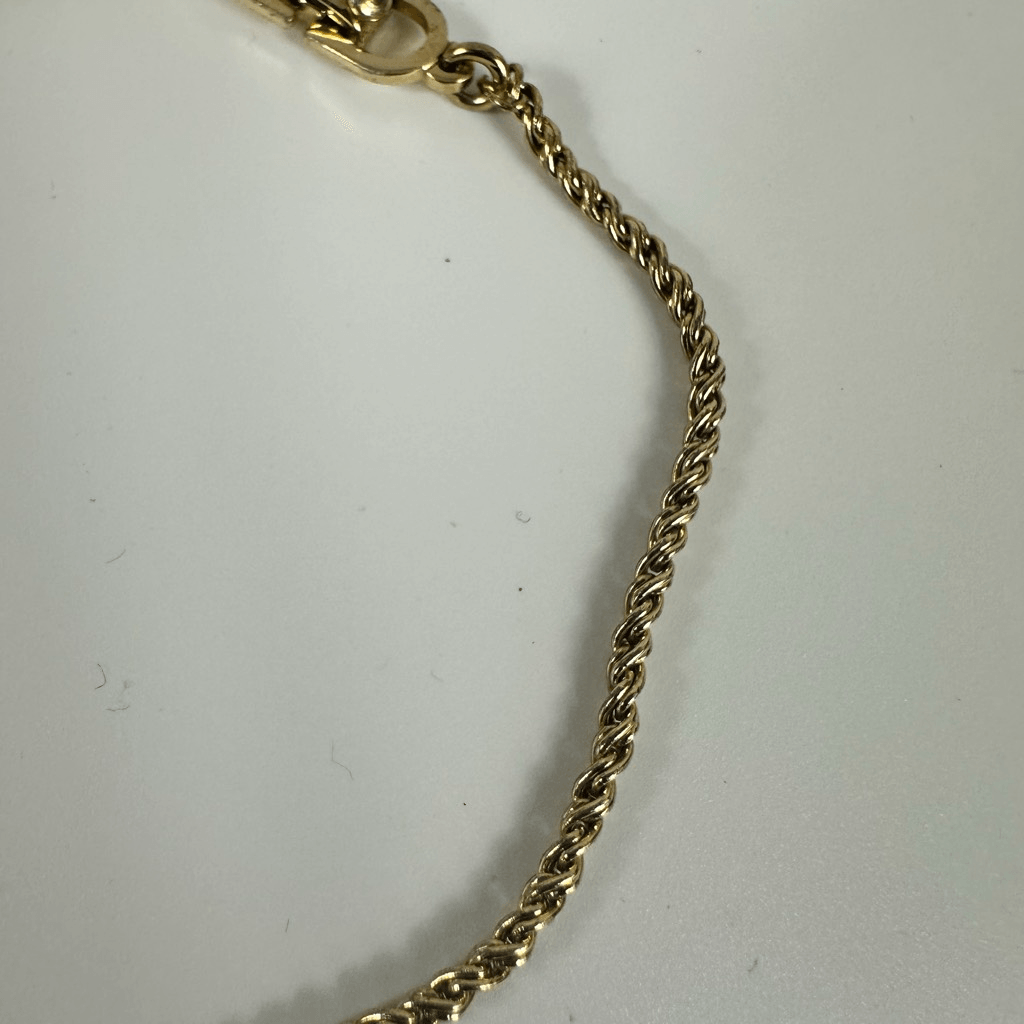Christian Dior Vintage Simple Chain Bracelet Gold Tone