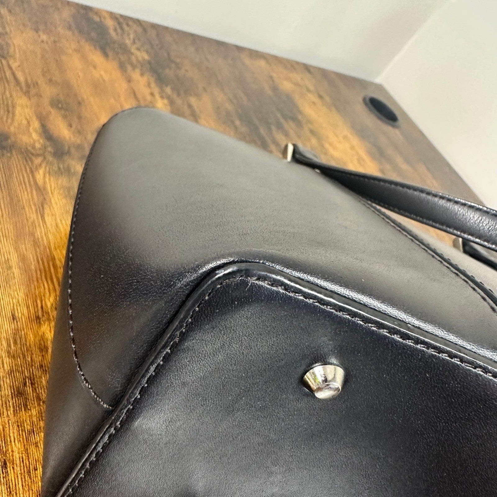 Burberry Black Leather Tote Bag Classic Nova Check Lining