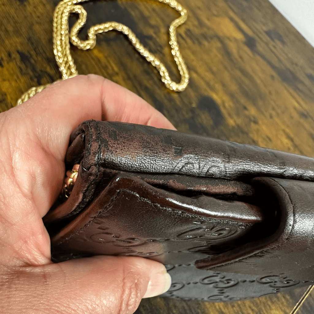 Gucci Guccissima Compact Brown Leather Wallet