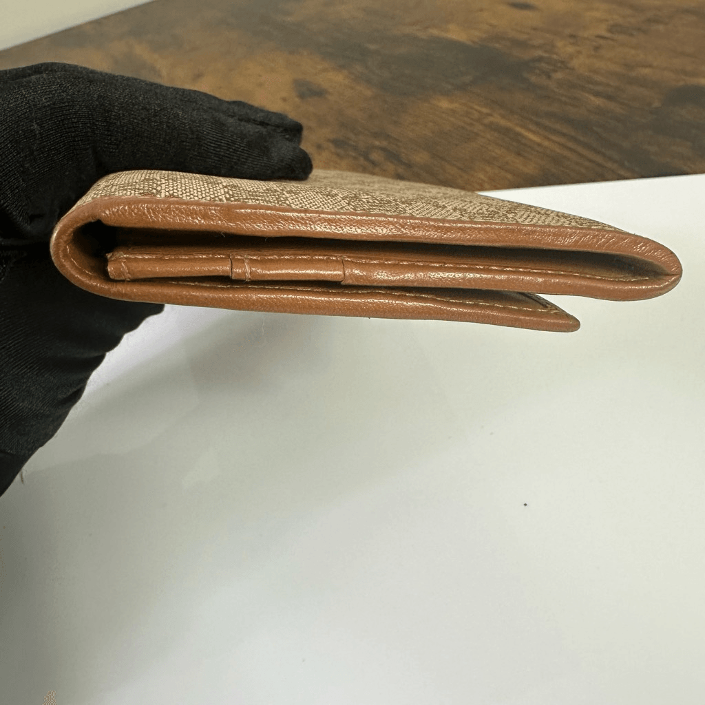 Celine Macadam Vintage Bifold Wallet Brown Tan