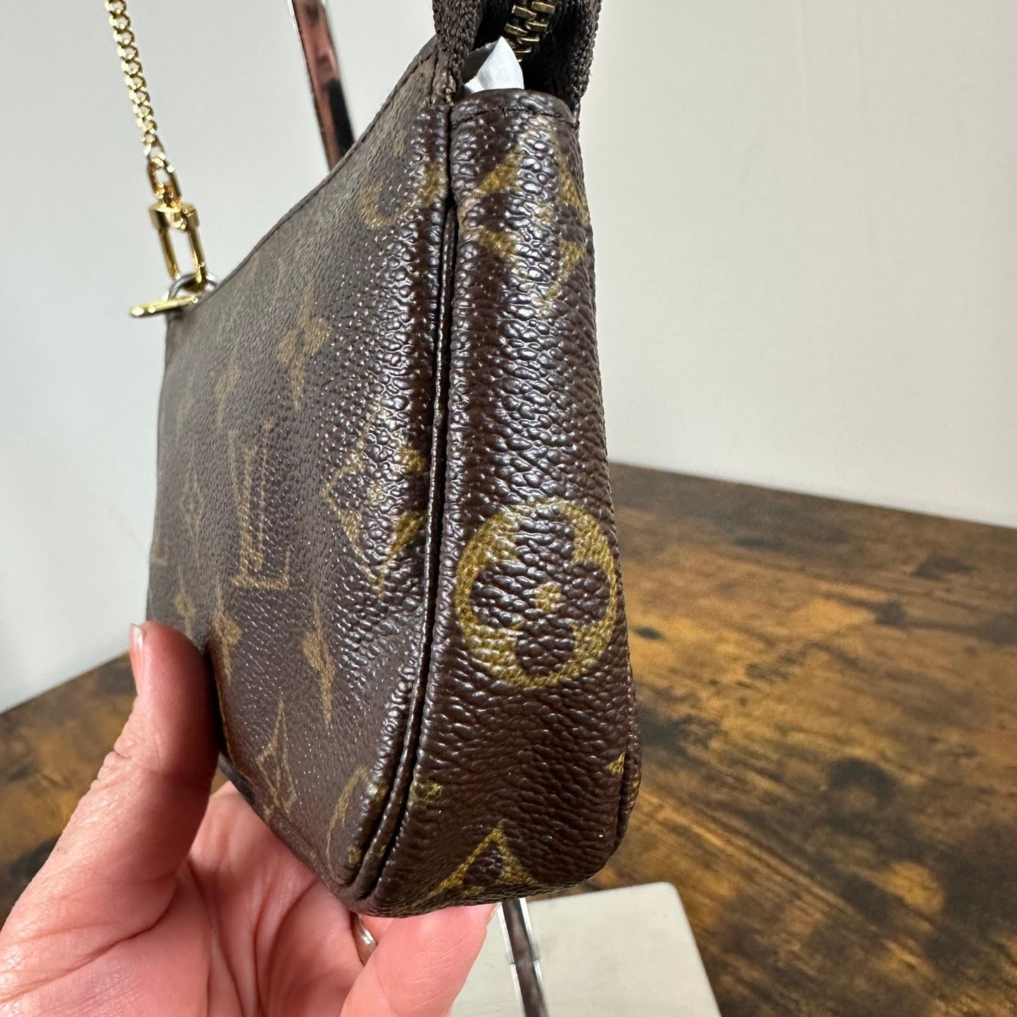 Louis Vuitton Monogram Canvas Pochette Mini Bag Vintage Authentic