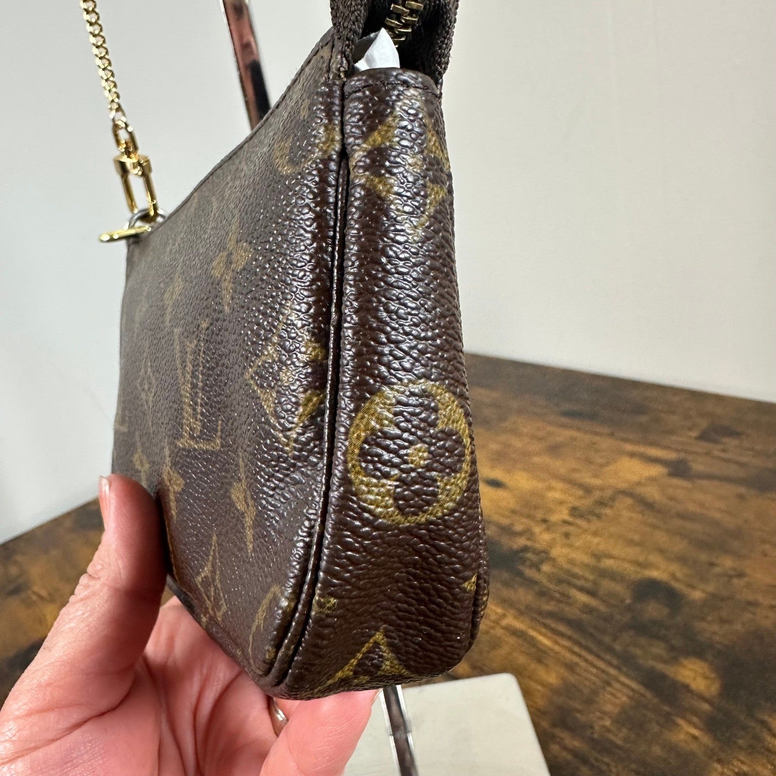 Louis Vuitton Monogram Canvas Pochette Mini Bag Vintage Authentic