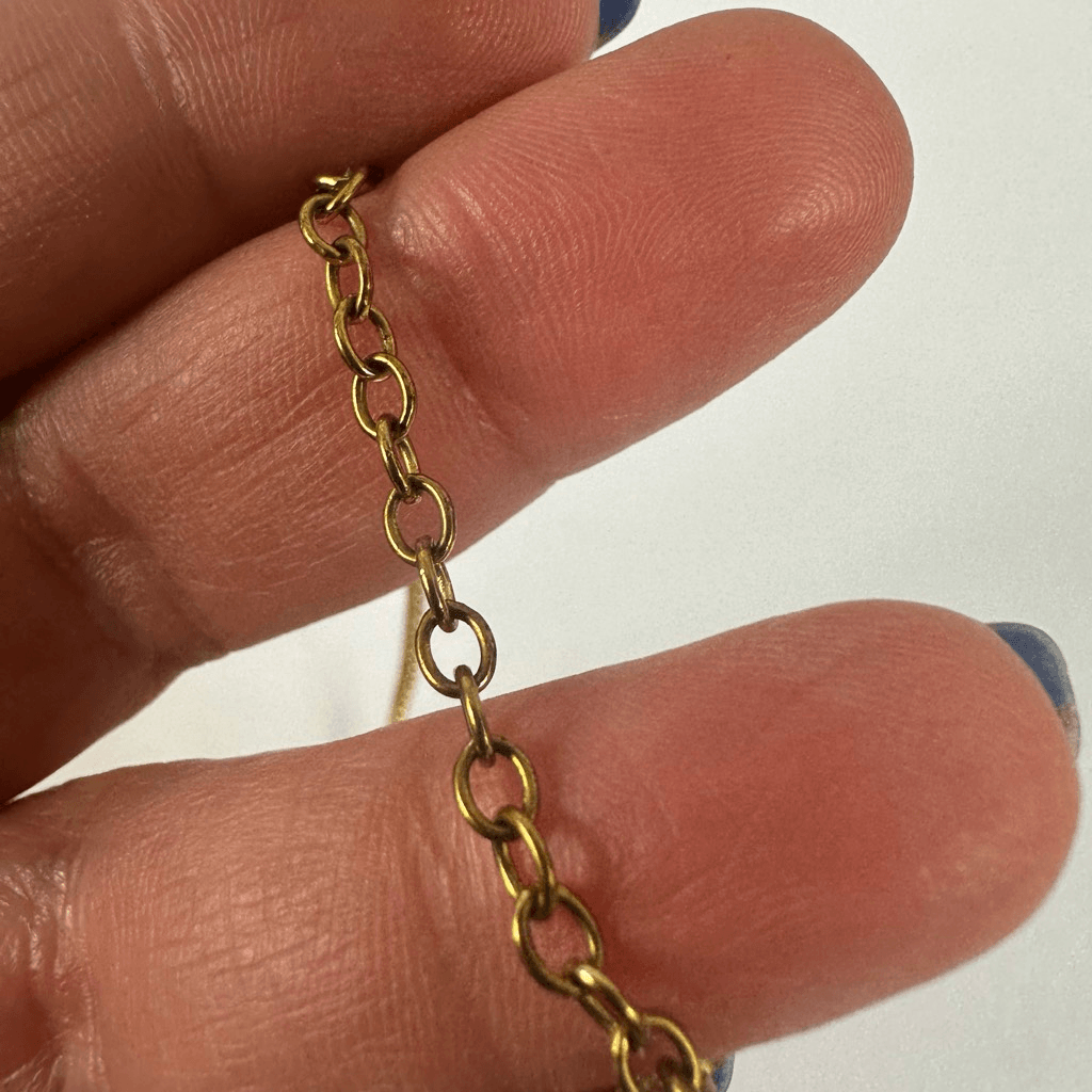 Christian Dior CD Logo Gold Tone Rhinestone Pendant Necklace