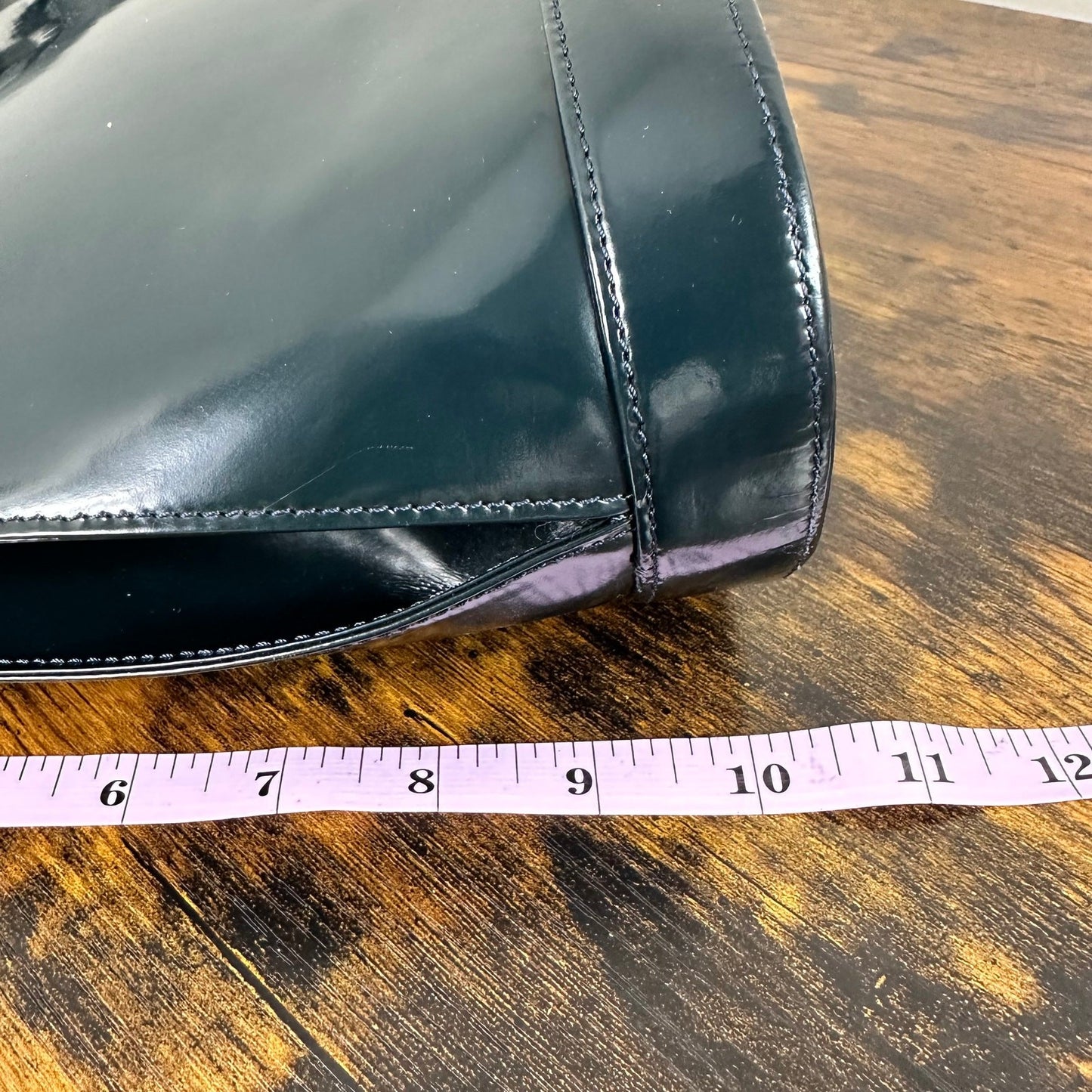 Gianni Versace Medusa Teal Patent Leather Shoulder Bag Vintage Authentic