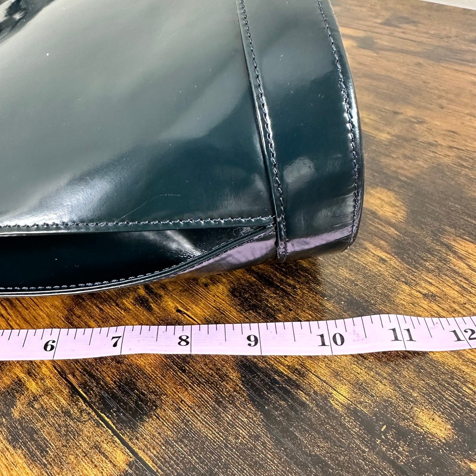 Gianni Versace Medusa Teal Patent Leather Shoulder Bag Vintage Authentic