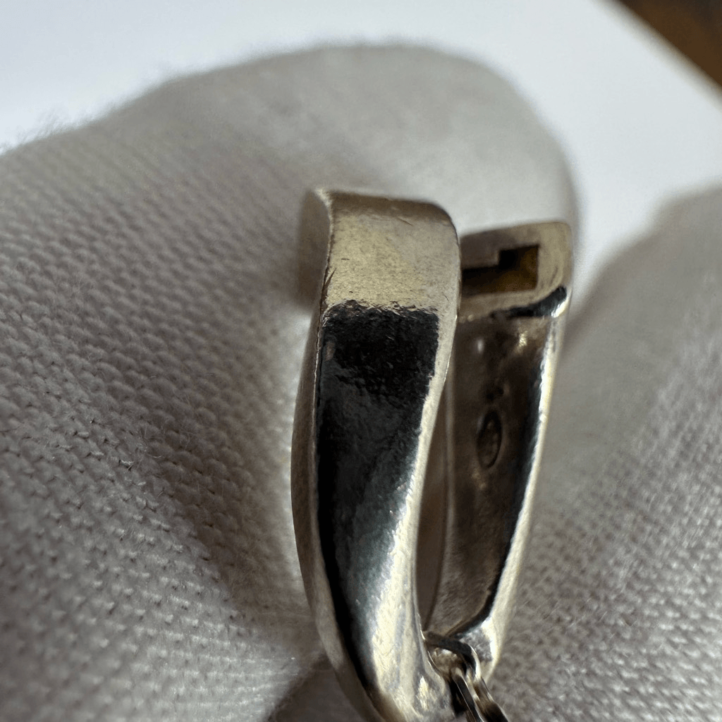 Gucci Purple Stone Pendant Necklace Sterling Silver Vintage