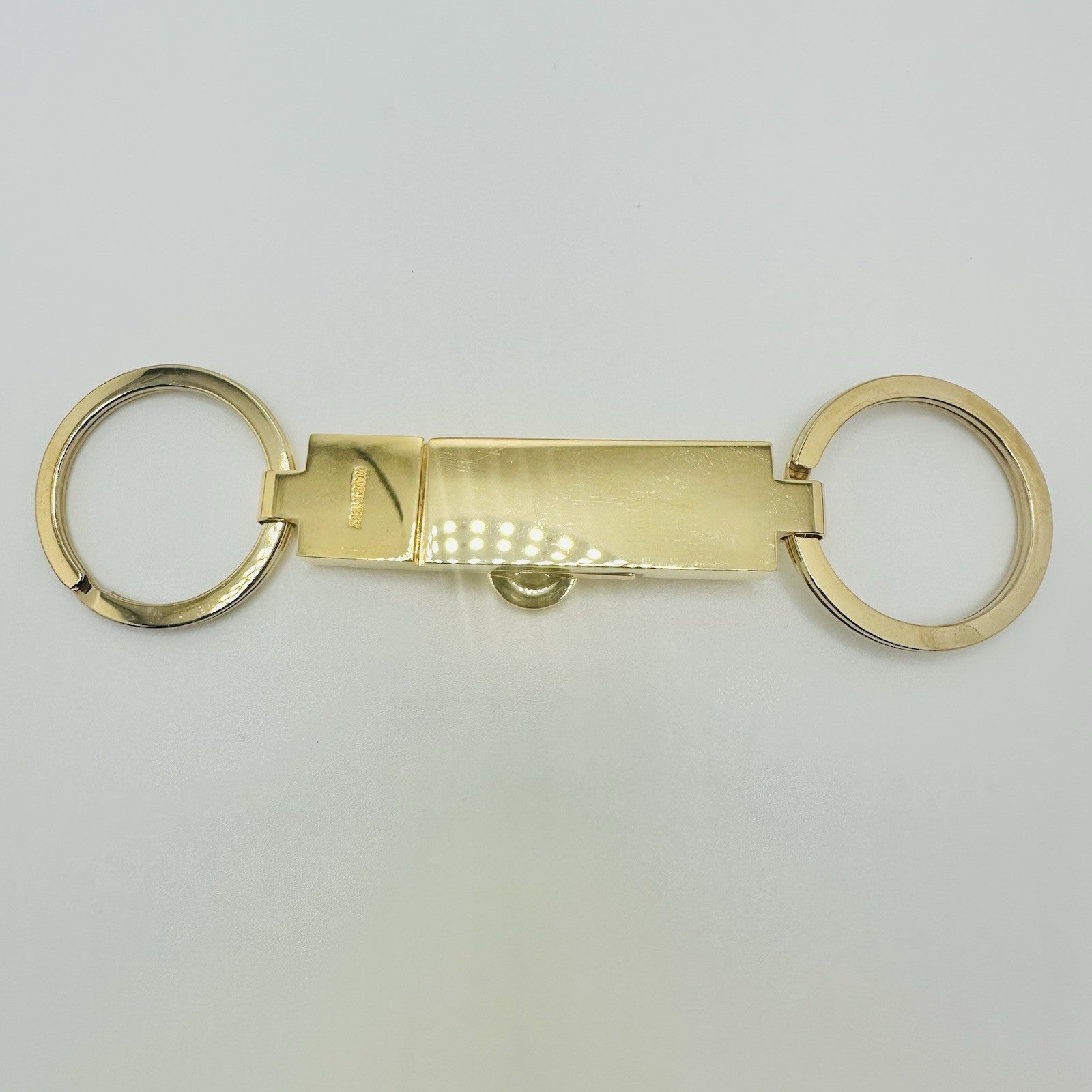 Salvatore Ferragamo Gancini Gold Tone Key Ring Detachable